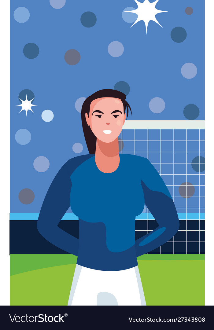 Soccer player woman in stadium