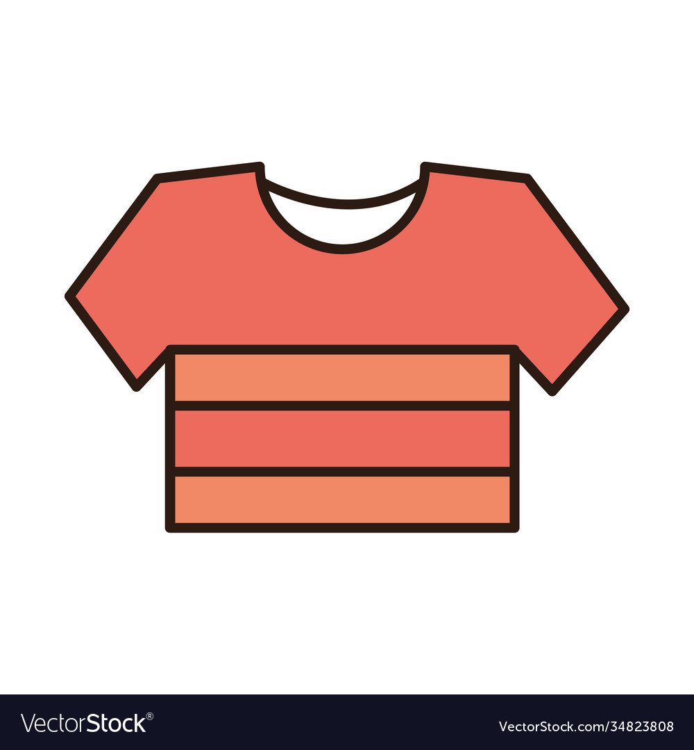 Striped shirt sport clothes line and fill icon