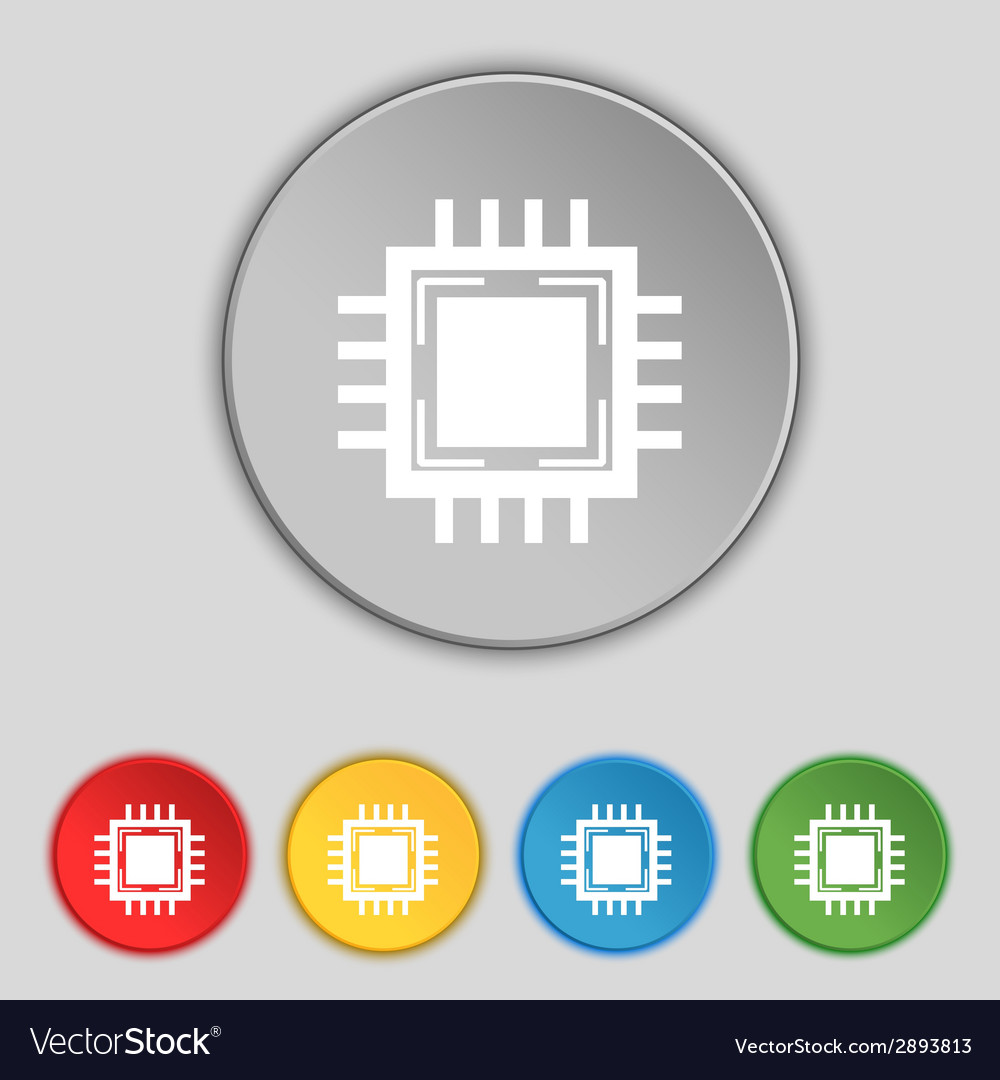 Central processing unit icon technology scheme