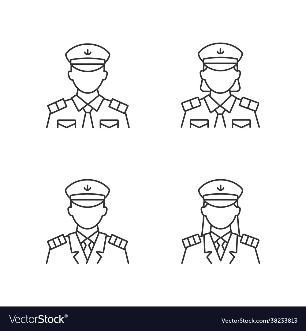 Cruise Crew Linear Icons Set