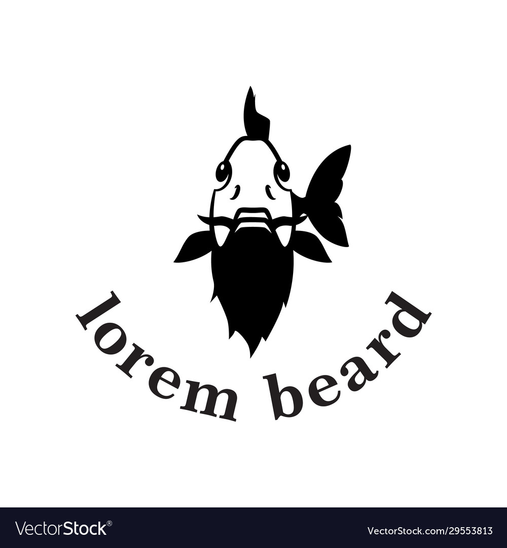 Fish with beard logo carp fishing concept vector image Fish with beard logo carp fishing concept