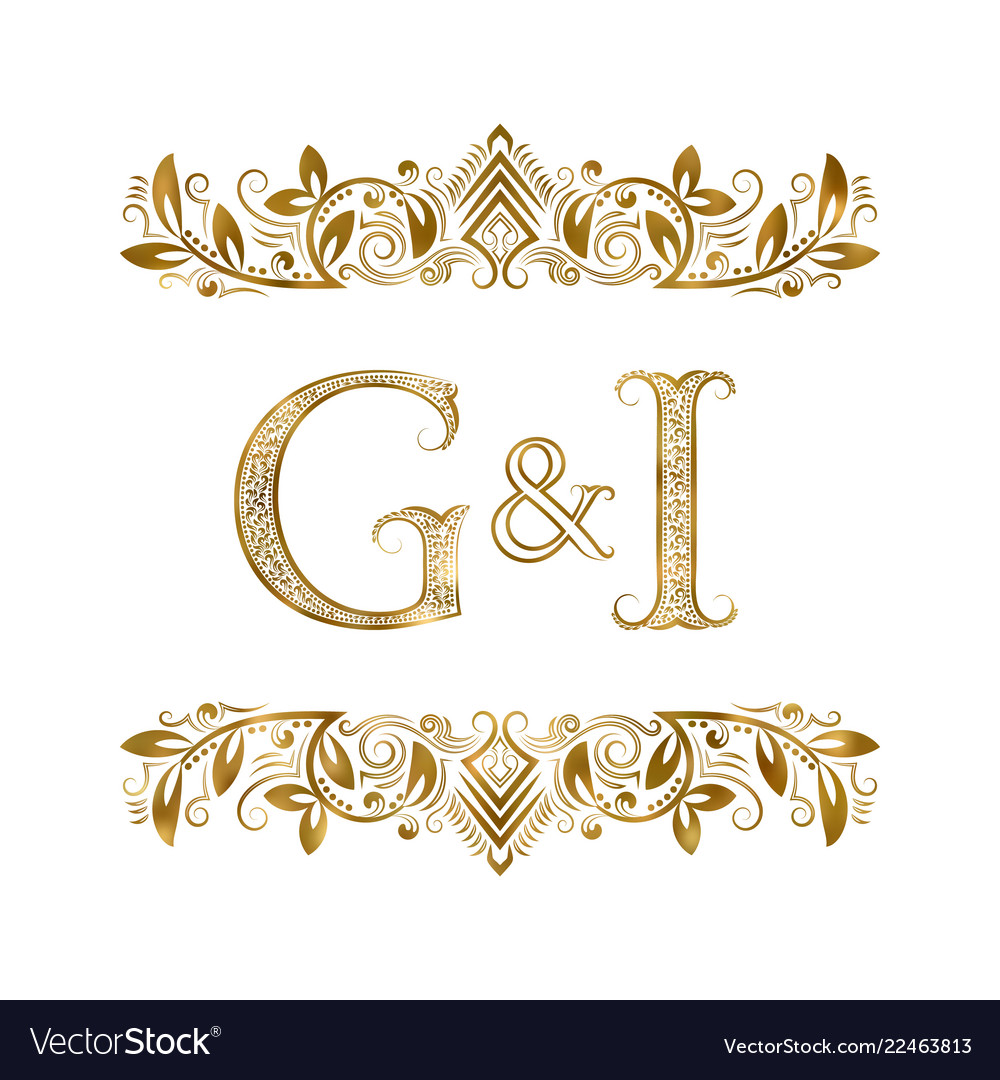 G and i vintage initials logo symbol Royalty Free Vector