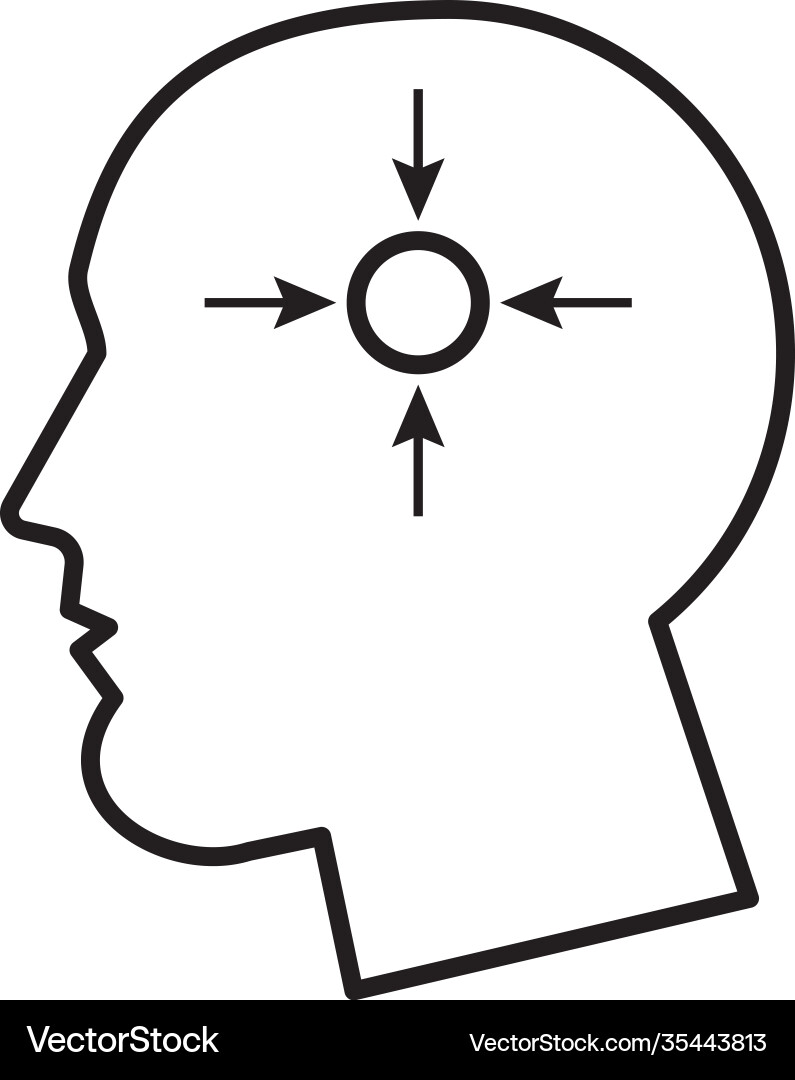 Profile with point and arrows psychologist line Vector Image