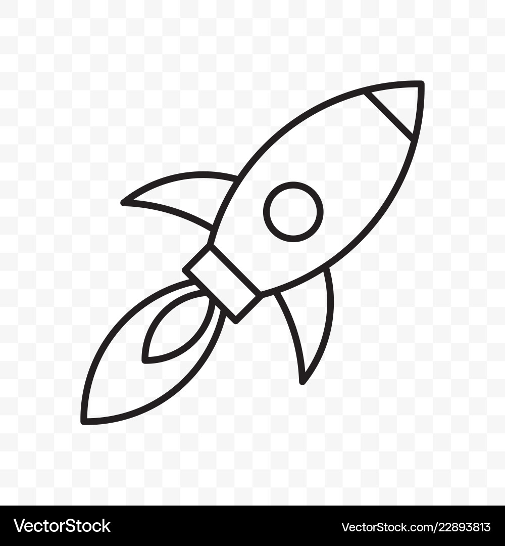 Rocket thin line start up launch icon Royalty Free Vector