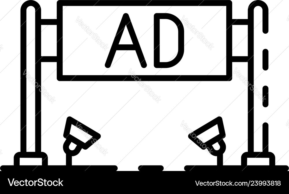 Ad Banner Icon Outline Style Royalty Free Vector Image