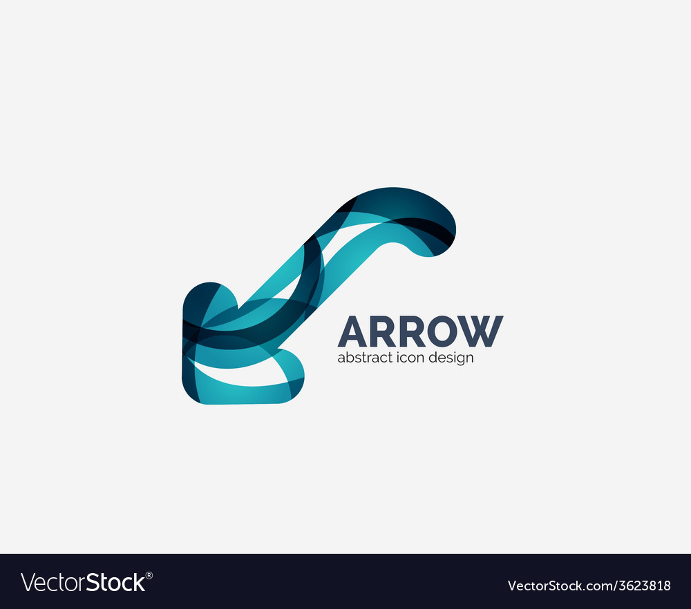 Clean moden wave design arrow logo