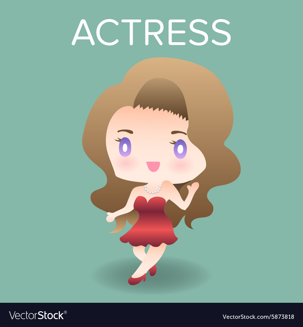 Cute cartoon or mascot actress for introducing Vector Image