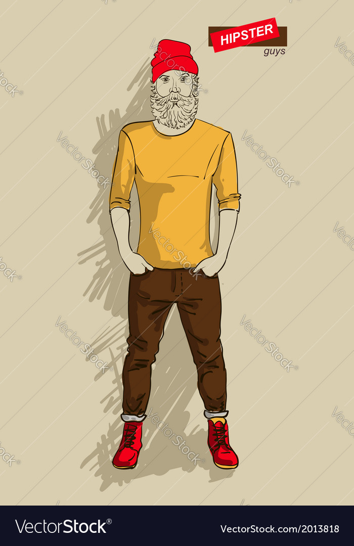 Hipster man in fashion Royalty Free Vector Image