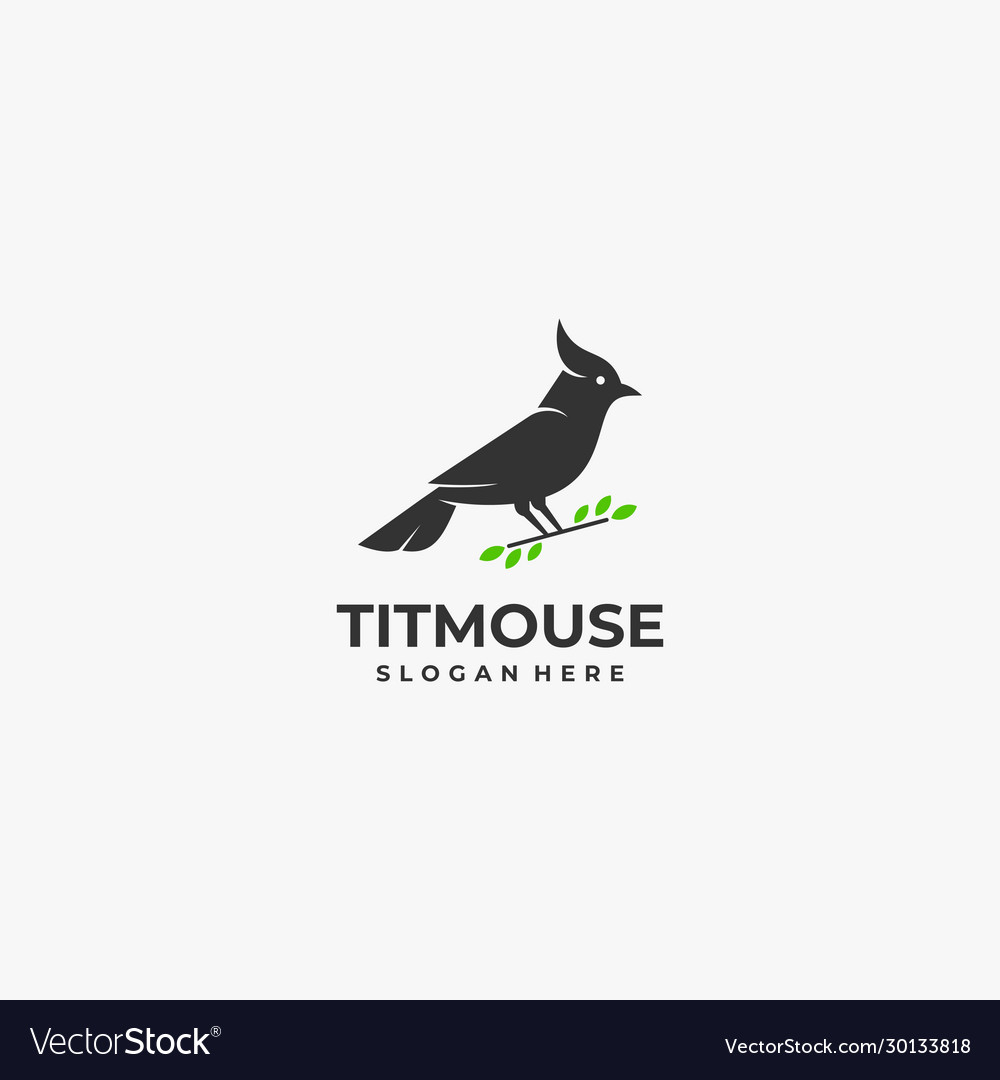 Logo titmouse silhouette stil