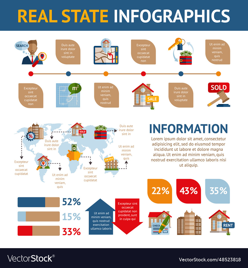 Real estate infographics Royalty Free Vector Image