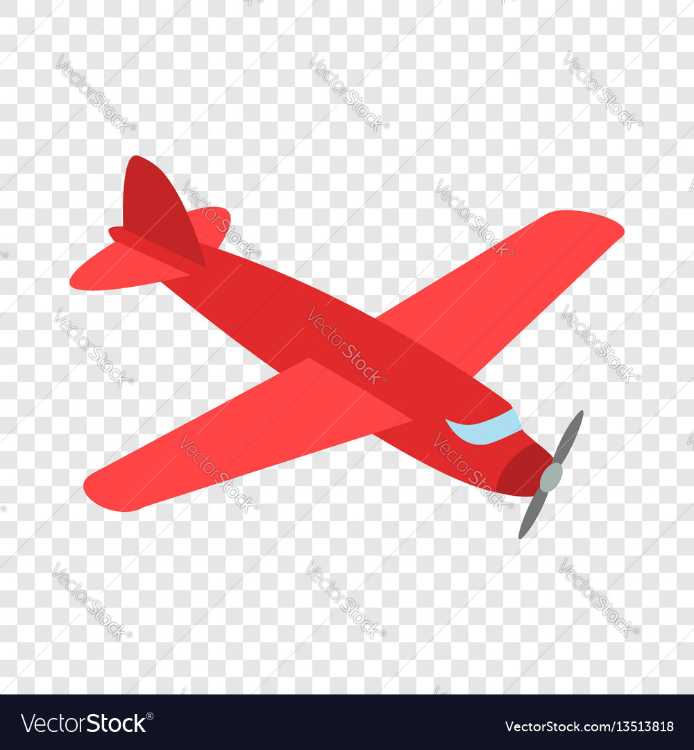 Red plane isometric icon Royalty Free Vector Image