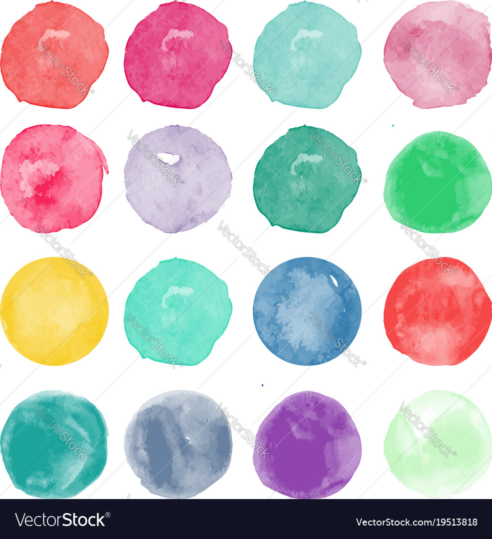 Set of watercolor shapes watercolors blobs Vector Image