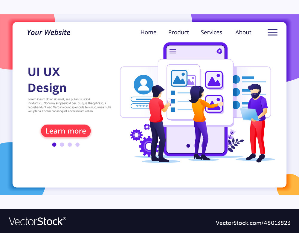 Creating an application design concept people Vector Image