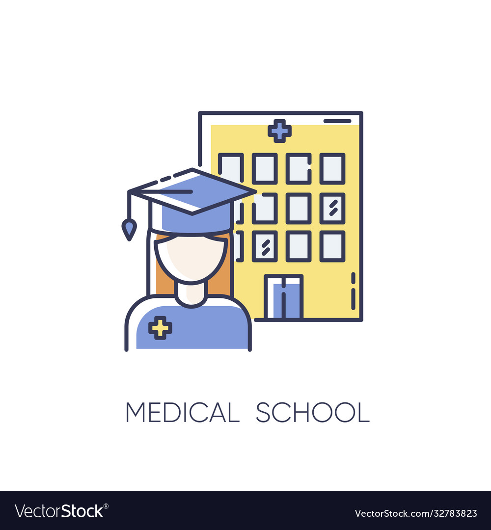 Medical school rgb color icon