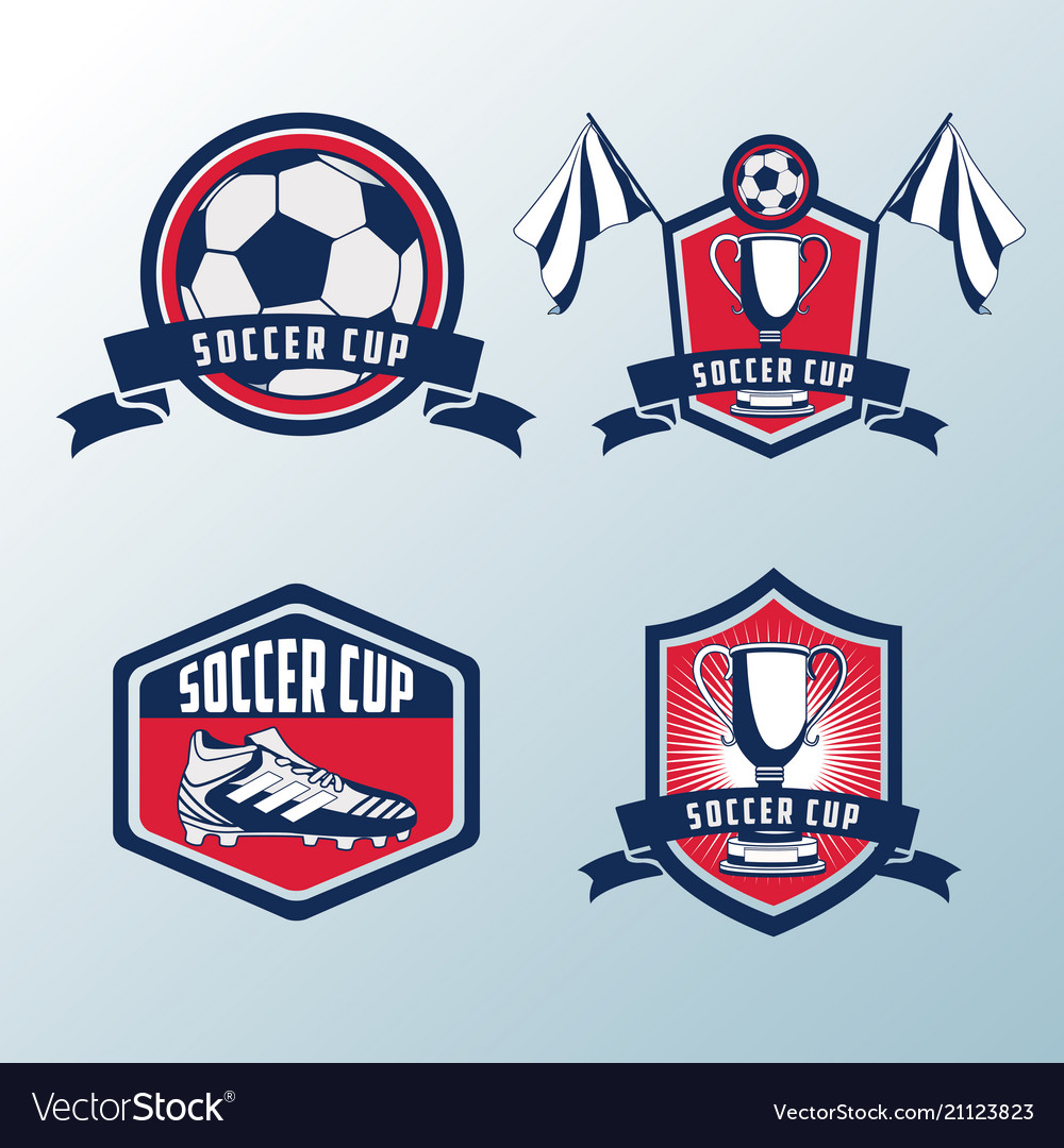 Set of soccer cup emblems Royalty Free Vector Image