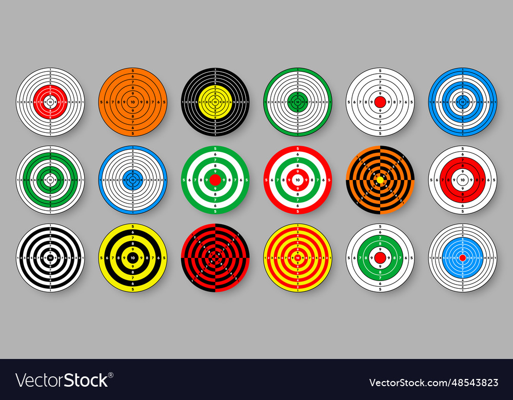 Shooting range paper targets round target Vector Image