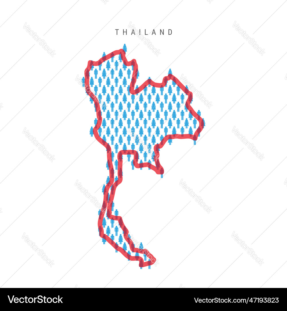Thailand population map stick figures thai