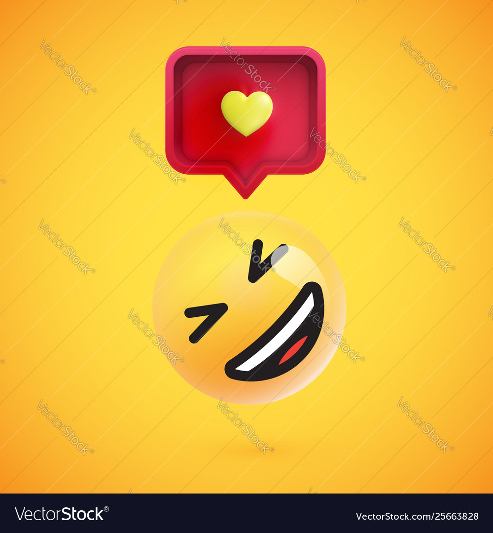 Funny 3d emoticon with speech bubble