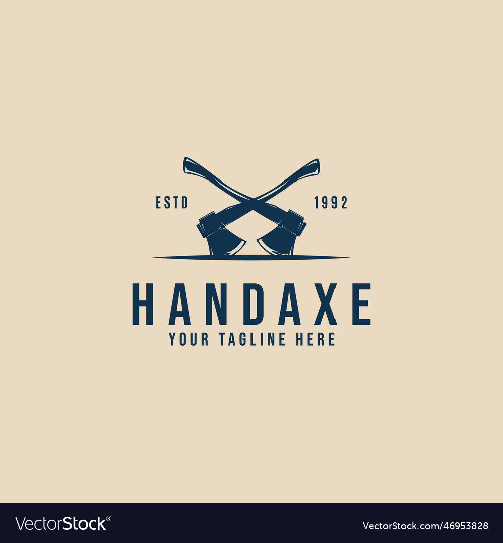 Hand axes logo vintage template icon design