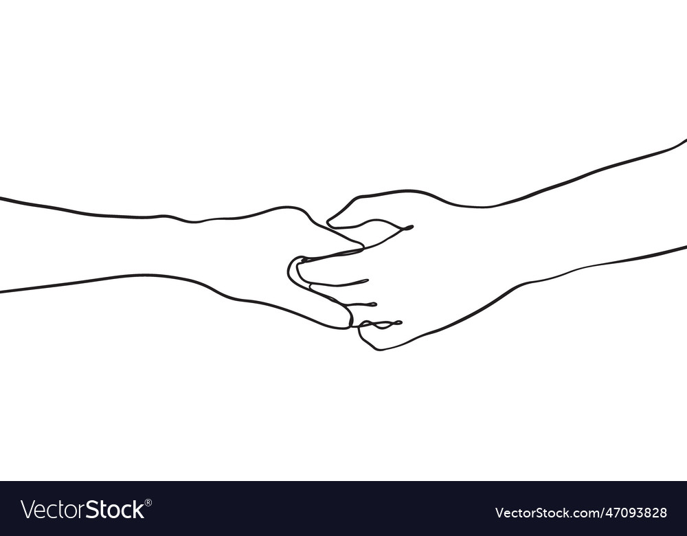 Minimal line art hand couple