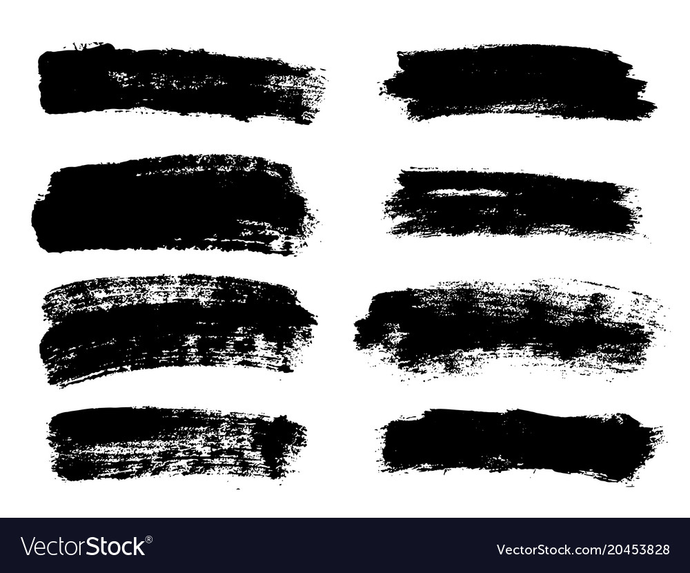 Painted grunge stripes set black labels Royalty Free Vector