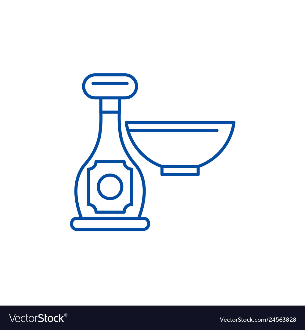 Sauce in a bottle line icon concept