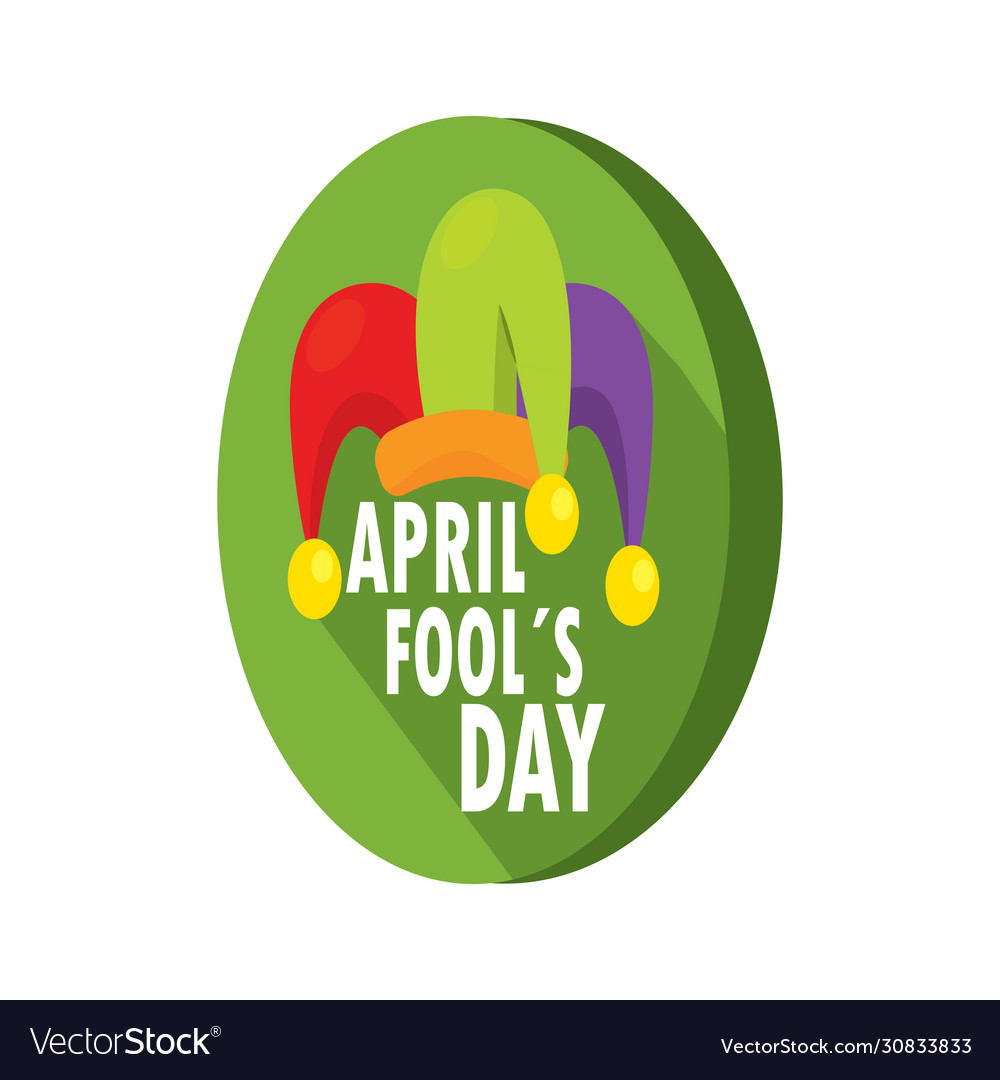 April fool day button Royalty Free Vector Image