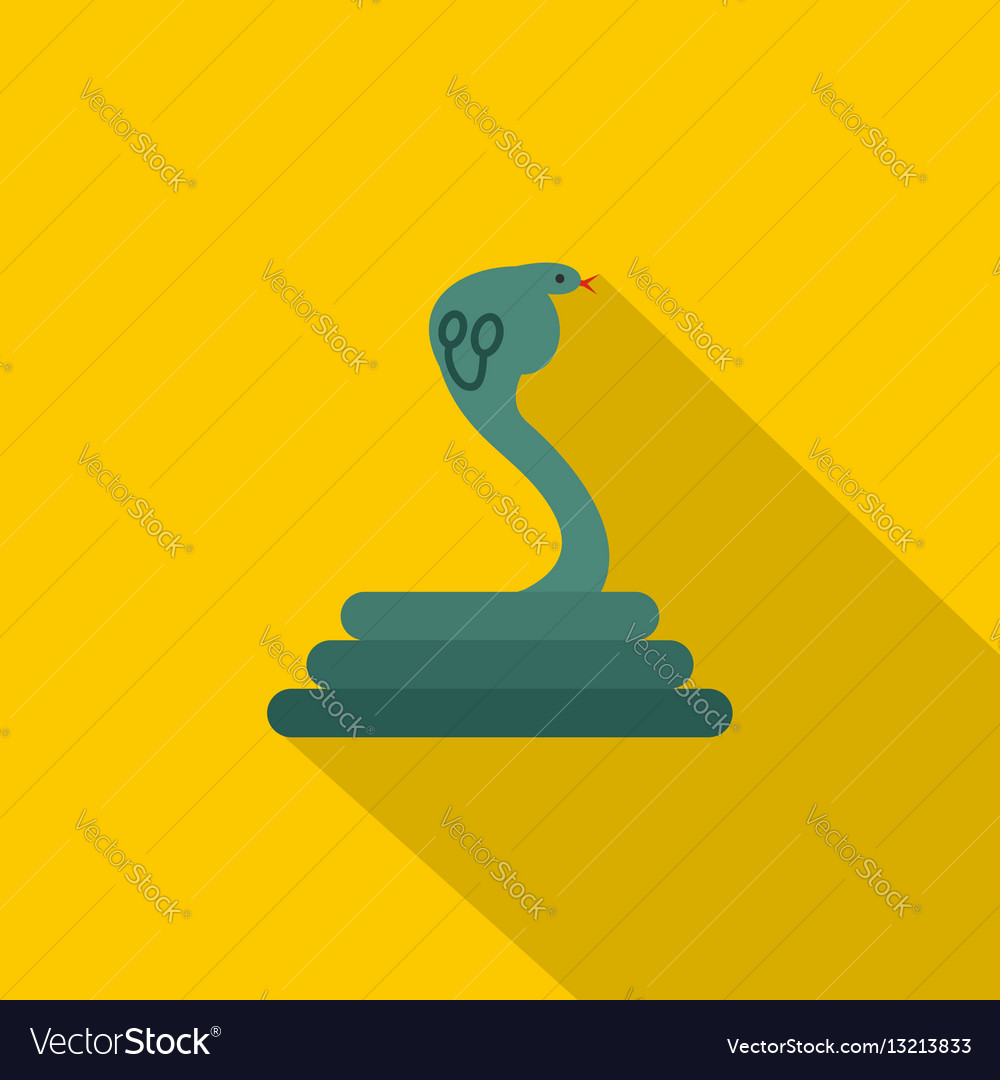 Cobra icon flat style Royalty Free Vector Image