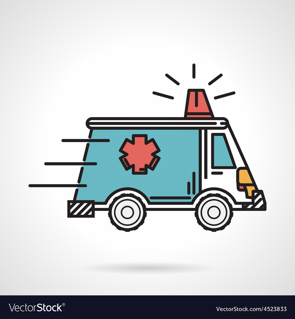 Flat color icon for ambulance car