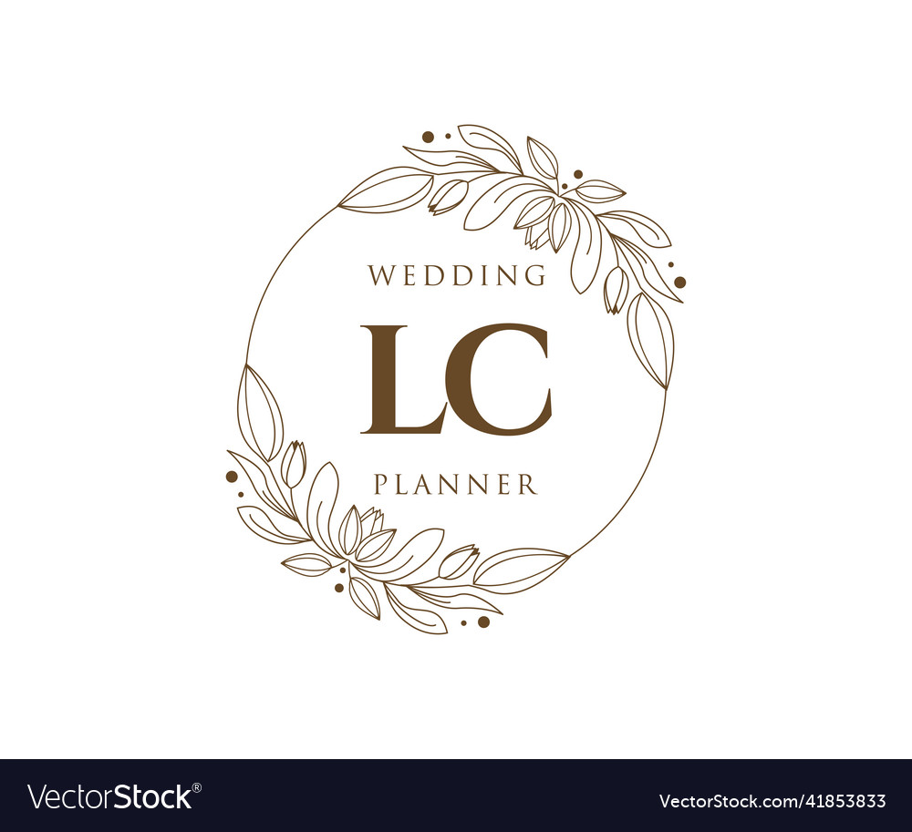 Lc initials letter wedding monogram logos Vector Image