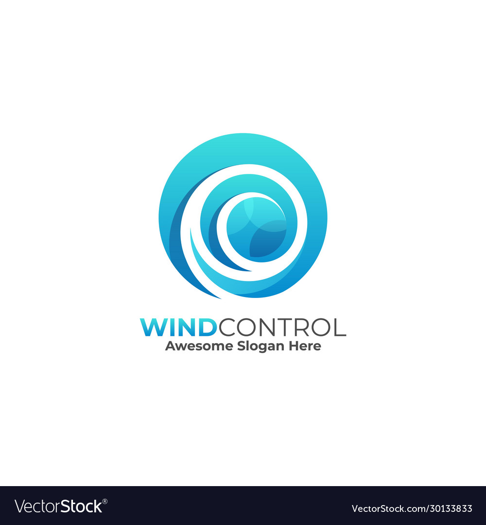 Logo Windsteuerung Gradienten bunten Stil