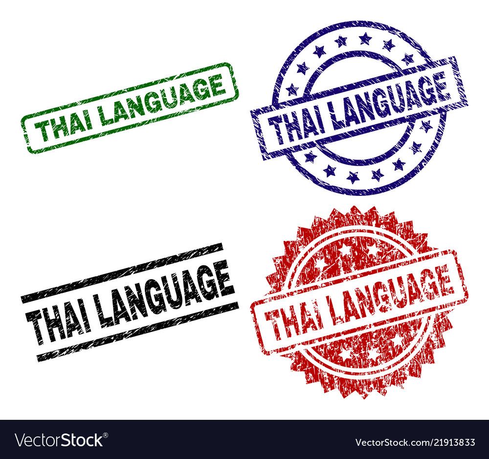 Scratched textured thai language seal stamps