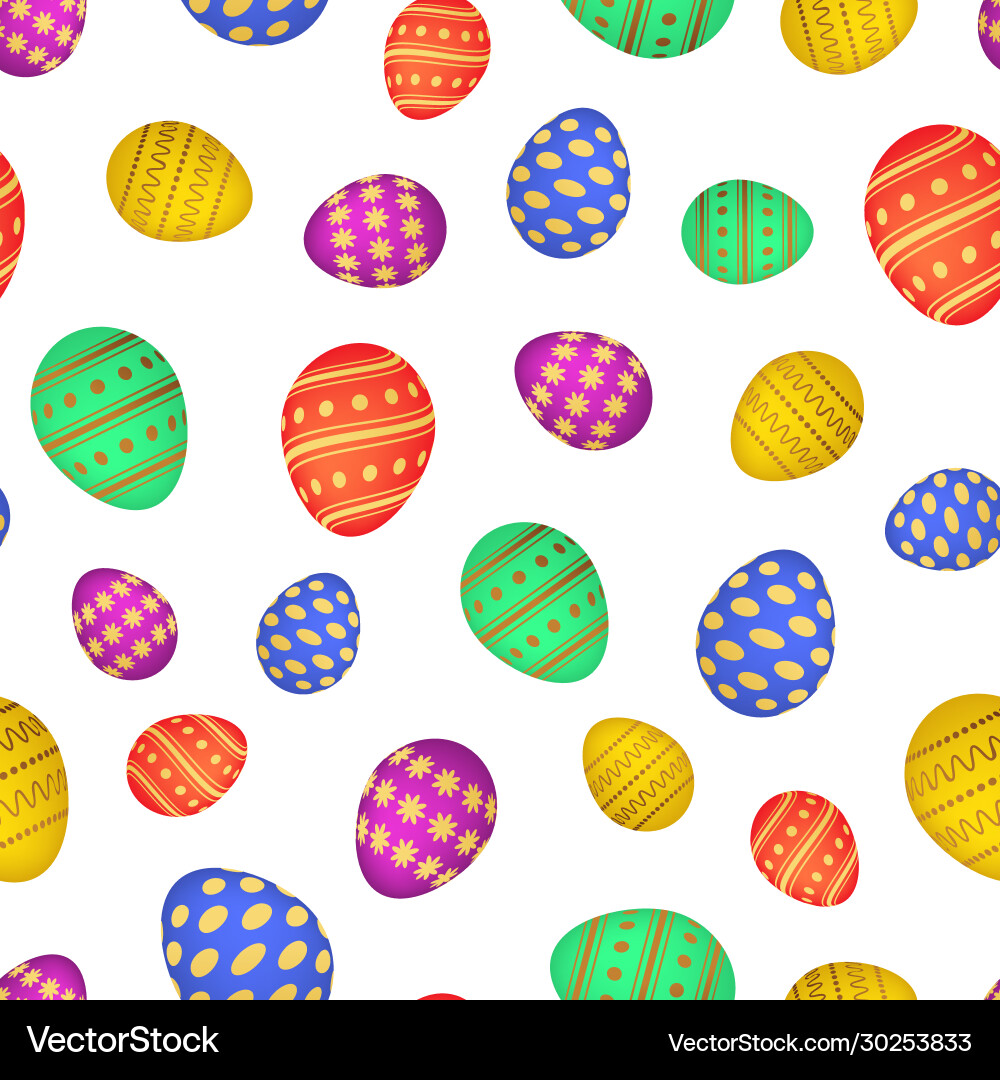 Seamless pattern with colorful easter eggs Vector Image