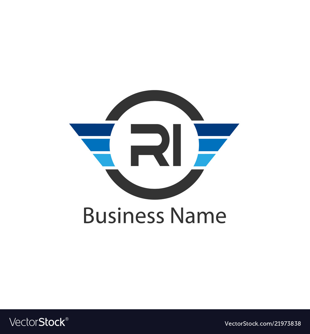 Initial Letter Ri Logo Template Design Royalty Free Vector