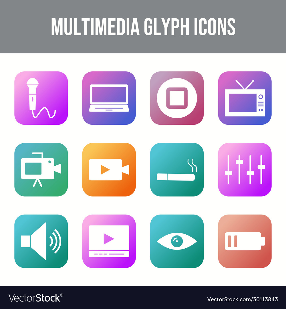 Beautiful multimedia icon set