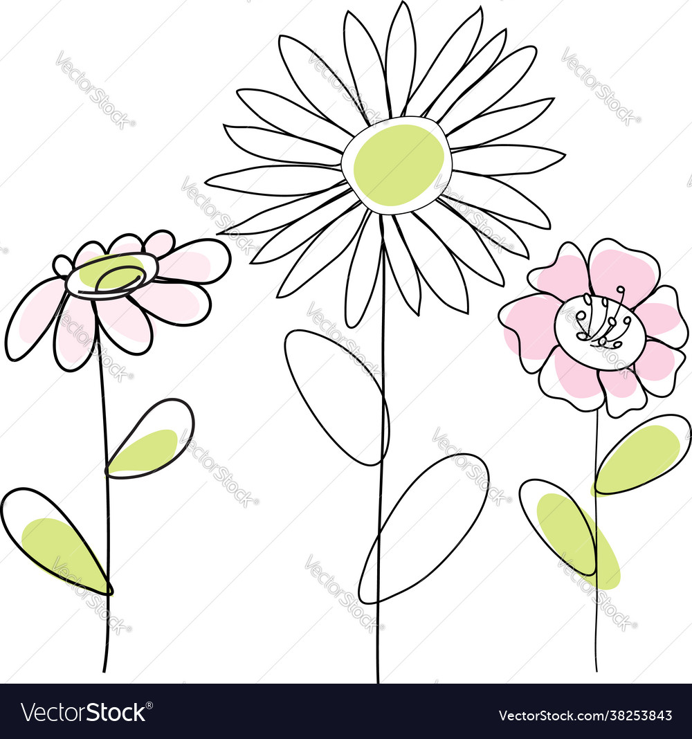 Doodle sketch flower Royalty Free Vector Image