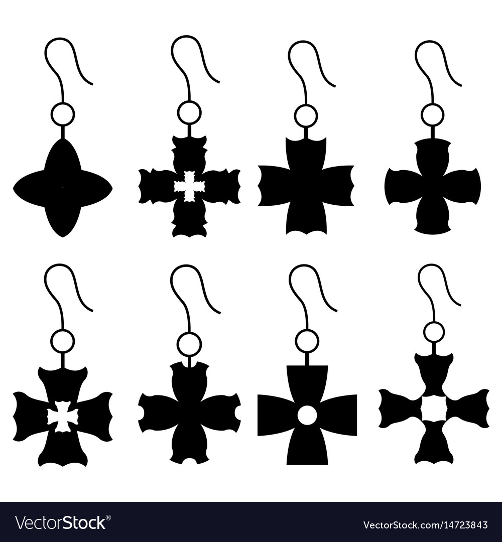 Earrings icon set Royalty Free Vector Image - VectorStock
