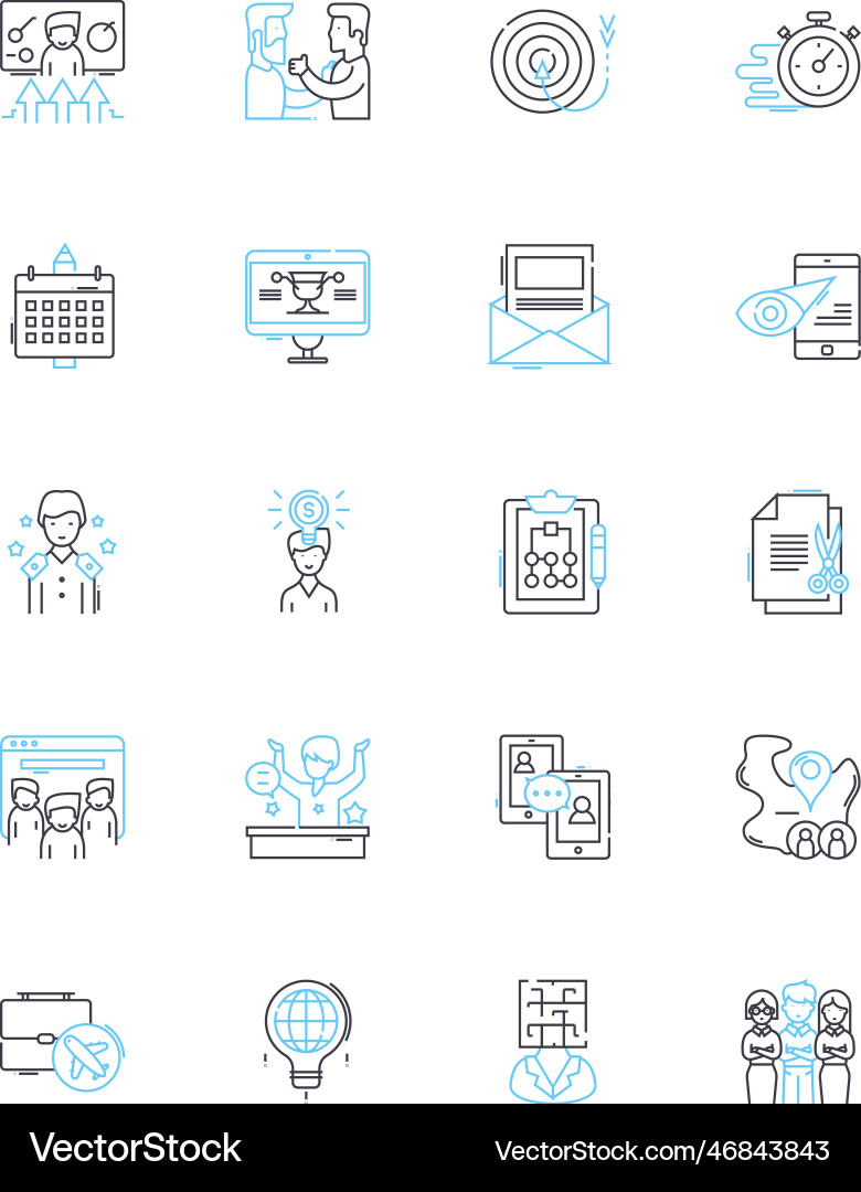 Innovation linear icons set creativity progress Vector Image