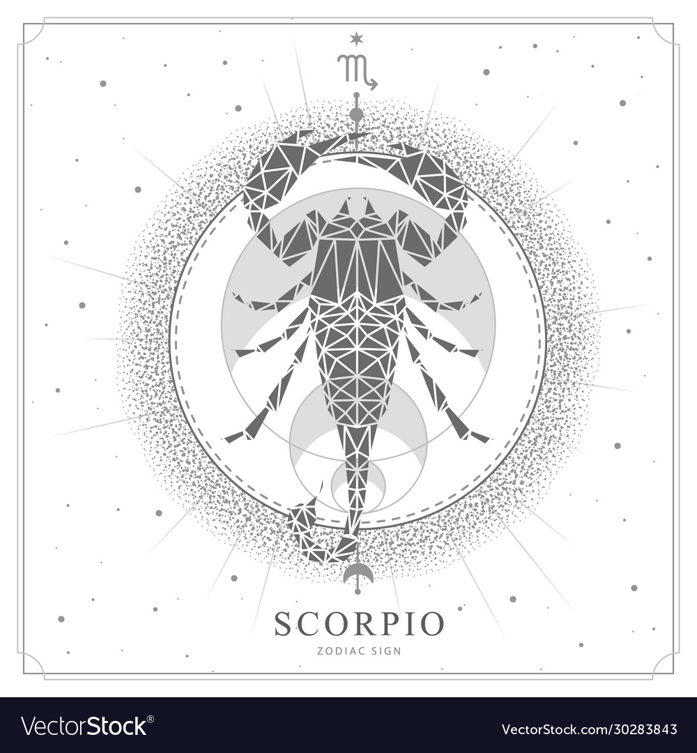 Magic witchcraft card with scorpio zodiac sign Vector Image