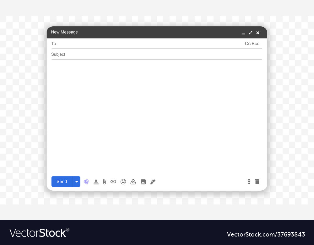 Mail mockup screen template browser window Vector Image
