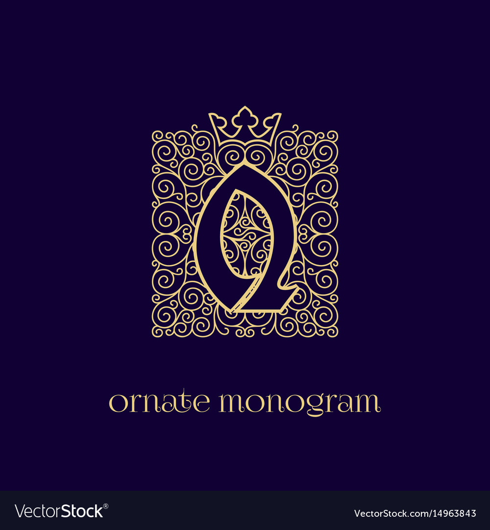 Monogram with crown q