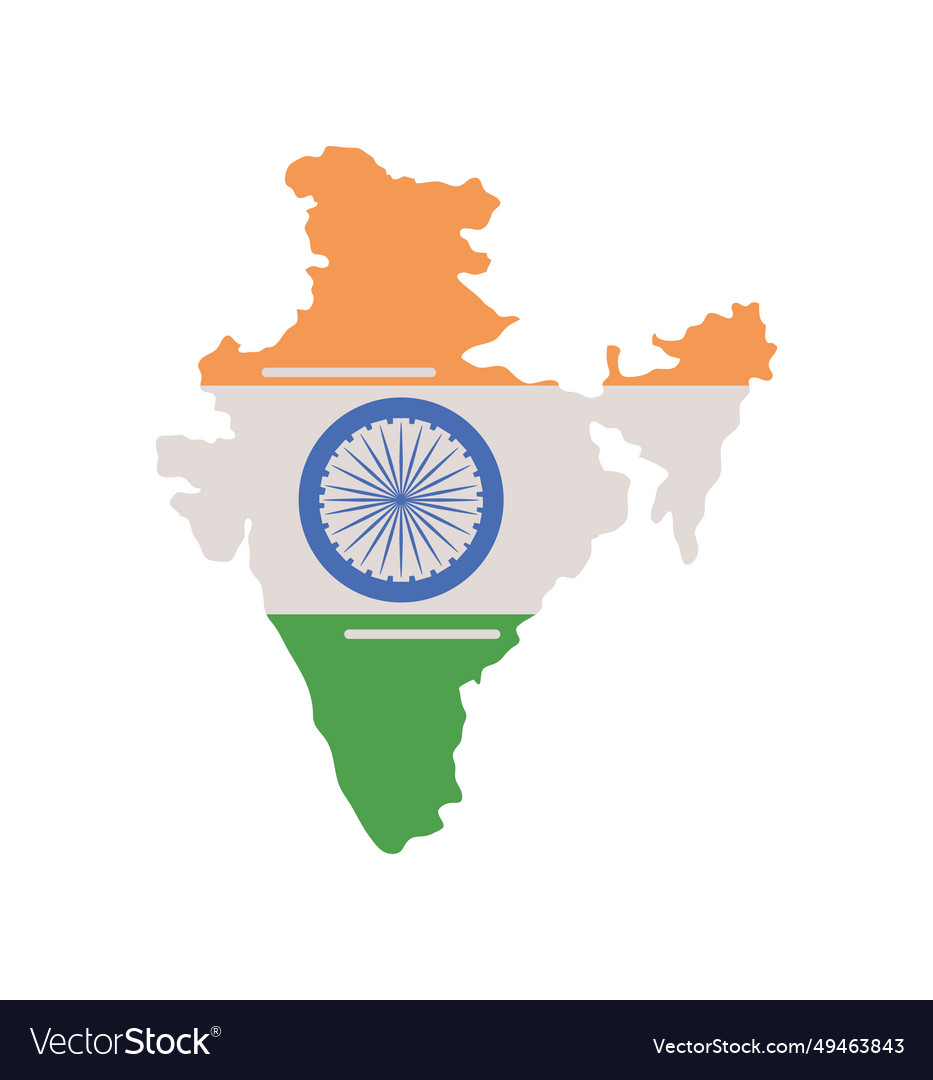 Republic day india map and flag Royalty Free Vector Image