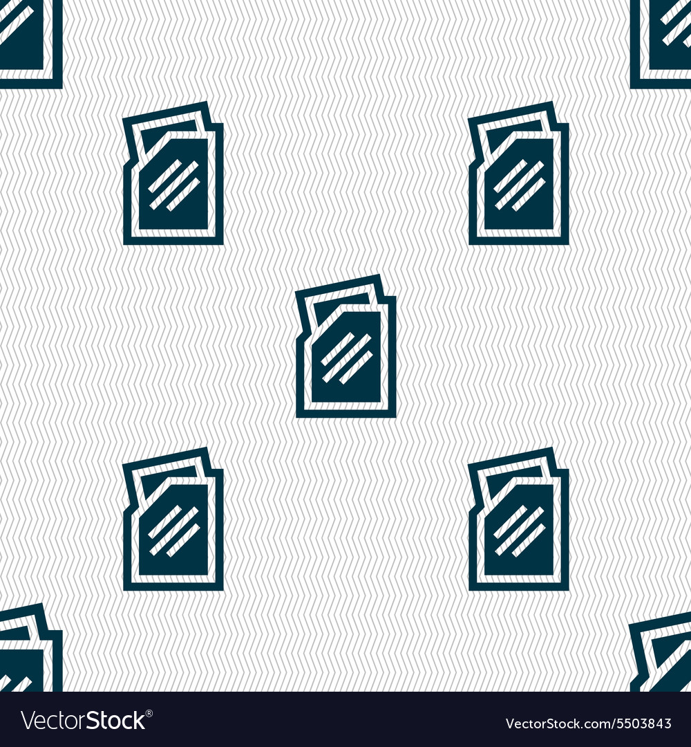 Text file icon sign seamless pattern Royalty Free Vector