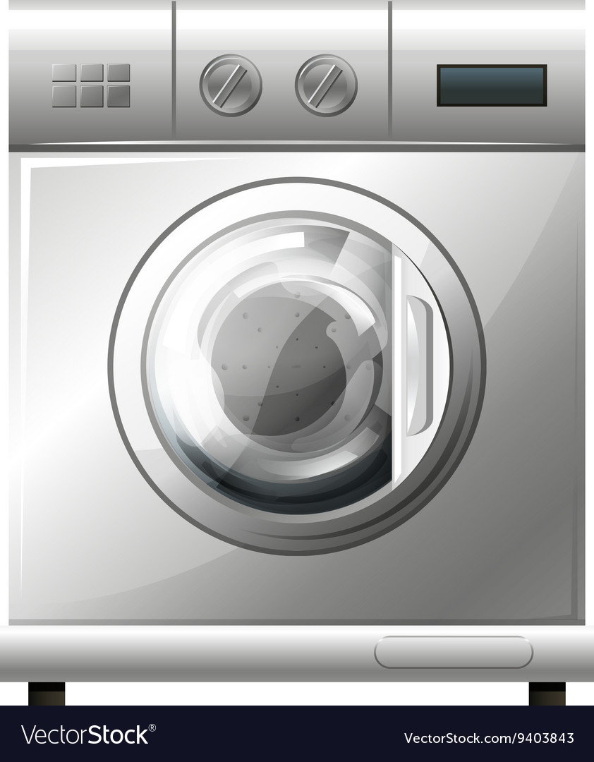 Washing machine on white background