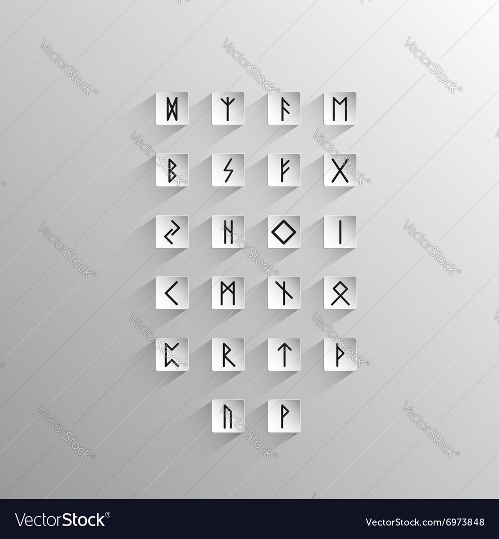 Alphabet old norse rune Royalty Free Vector Image