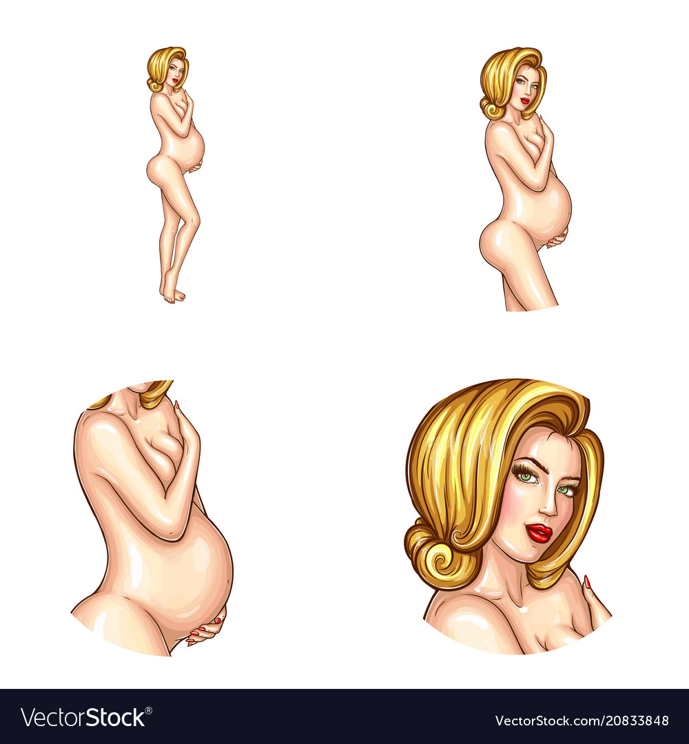 1000px x 1080px - Avatar of blonde naked pregnant woman Royalty Free Vector