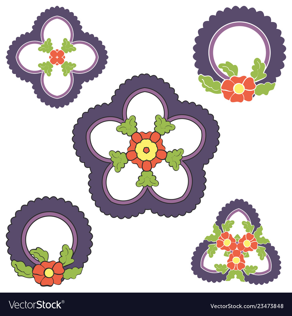 Beautiful floral ornament elements