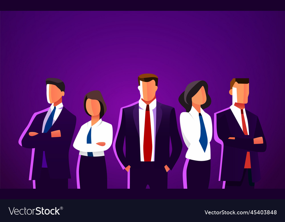 Business People Standing Together As A Team Vector Image