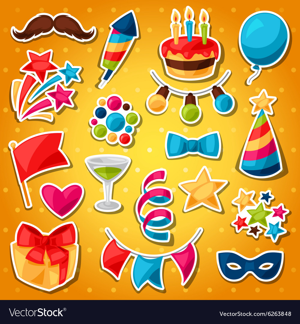 Carnival show and party set celebration Royalty Free Vector