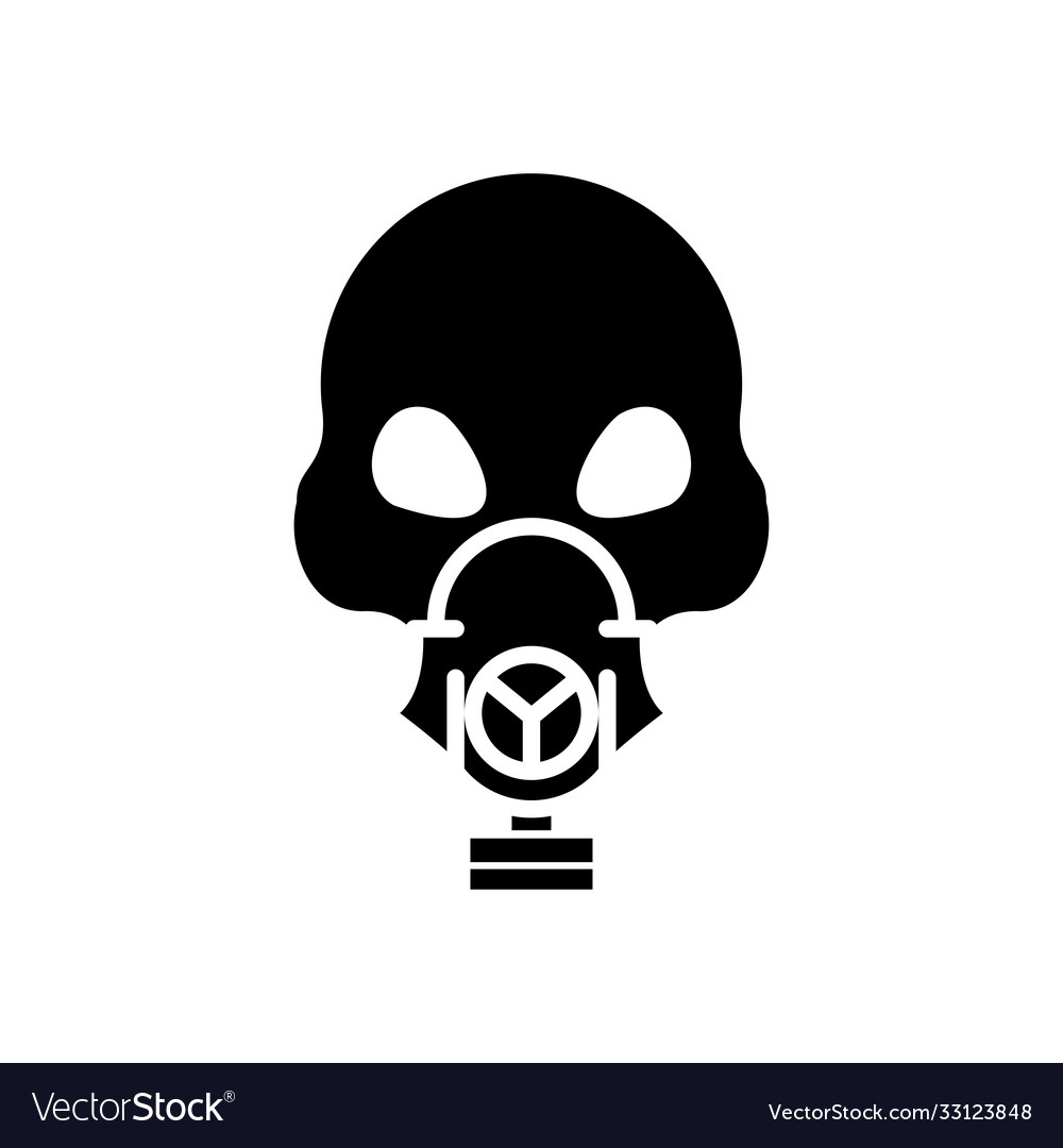 Death skull head wearing mask silhouette style